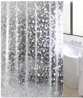 Variety Products Collection 214 cm (7 ft) PVC Semi Transparent Shower Curtain Single Curtain(3D Printed, Bubble Design)