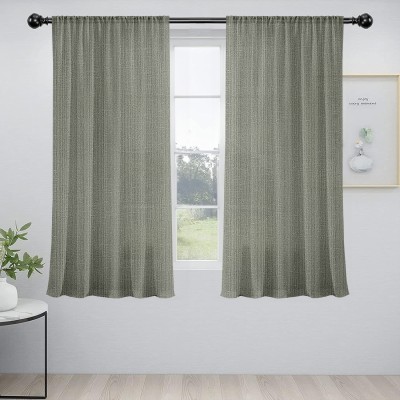 Cortina 150 cm (5 ft) Polyester Semi Transparent Window Curtain (Pack Of 2)(Solid, Beige)
