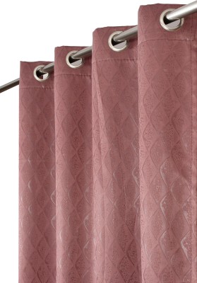 FABDRAPE 243.84 cm (8 ft) Polyester Blackout Shower Curtain (Pack Of 2)(Self Design, Pink)