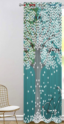 7 Star 154 cm (5 ft) Window Polyester Room Darkening Curtain Single Curtain(Grey, Floral)