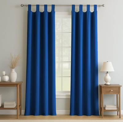 LINENWALAS 182.8 cm (6 ft) Polyester Blackout Window Curtain (Pack Of 2)(Solid, Cobalt Blue)