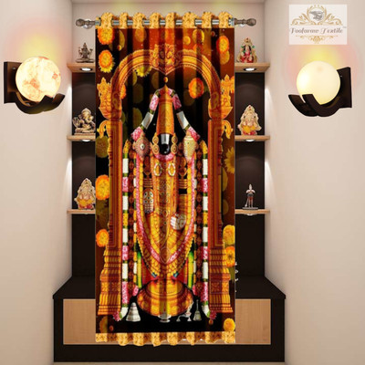 FOOFARAW TEXTILE 213 cm (7 ft) Door Polyester Room Darkening Curtain Single Curtain(Multicolor_3, Printed)