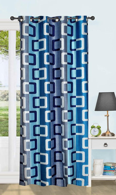 Shivkirpa 154 cm (5 ft) Polyester Semi Transparent Window Curtain Single Curtain(Printed, Blue)