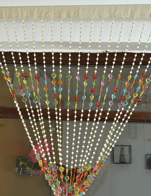 ARVI Deco 214 cm (7 ft) Door Blends Transparent Curtain Single Curtain(Multicolor, Geometric)