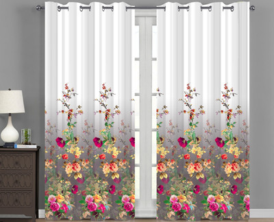 Ad Nx 154 cm (5 ft) Window Polyester Room Darkening Curtain Single Curtain(Red, Floral)