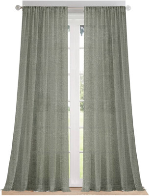 Cortina 270 cm (9 ft) Long Door Polyester Semi Transparent Curtain (Pack Of 2)(Beige, Solid)