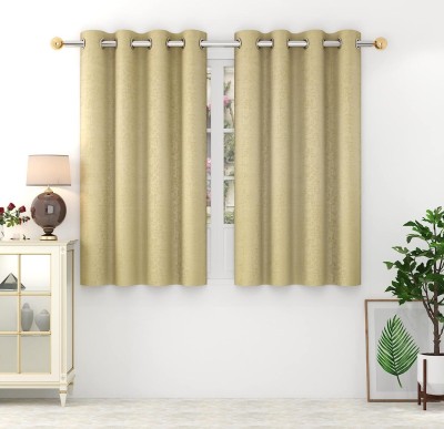 Freshfromloom 152 cm (5 ft) Polyester Room Darkening Window Curtain (Pack Of 2)(Abstract, Light Beige)