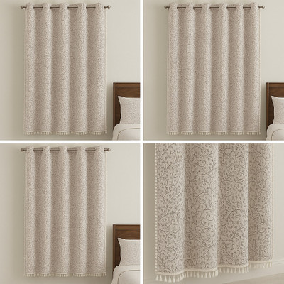 FRIEND HUB 270 cm (9 ft) Long Door Cotton Blackout Curtain (Pack Of 2)(MEERUT:COTCURTAIN:5:9.2SUIT, Printed)