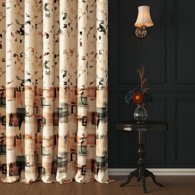 Story@home 215 cm (7 ft) Door Polyester Blackout Curtain Single Curtain(Beige, Printed)
