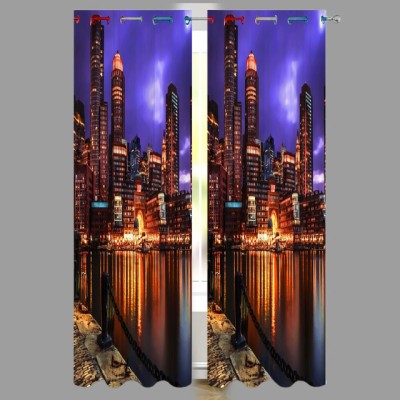 V21 154 cm (5 ft) Polyester Room Darkening Window Curtain (Pack Of 2)(Printed, Multicolor)