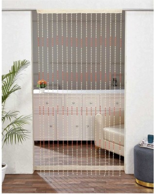 Anjani fashion 213 cm (7 ft) PVC Transparent Door Curtain Single Curtain(Self Design, Red)