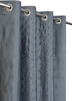 VIRIDIAN DECOR 213 cm (7 ft) Velvet Room Darkening Door Curtain Single Curtain(Solid, Grey)