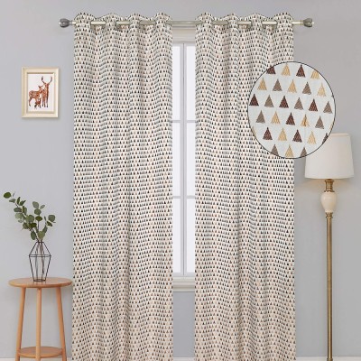 Elegance 213 cm (7 ft) Polyester Semi Transparent Door Curtain (Pack Of 2)(Geometric, Chocalate & Coffee)