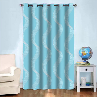 DD8 214 cm (7 ft) Door Polyester Room Darkening Curtain Single Curtain(White, Geometric)