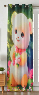 RIYETLI 152.4 cm (5 ft) Window Polyester Room Darkening Curtain Single Curtain(Green, Cartoon, Printed, Floral)