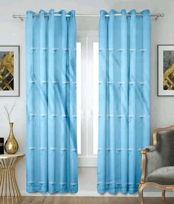 AAI 154 cm (5 ft) Window Polyester Room Darkening Curtain Single Curtain(White, Self Design)