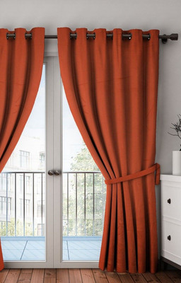 Home Sizzler 153 cm (5 ft) Polyester Semi Transparent Window Curtain Single Curtain(Solid, Maroon)