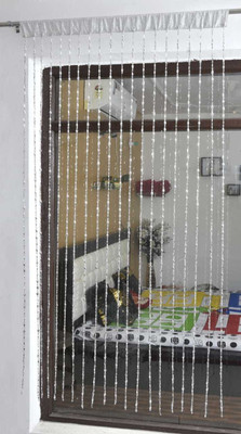 Pomp & Romp 213 cm (7 ft) PVC Transparent Door Curtain Single Curtain(Self Design, Silver)