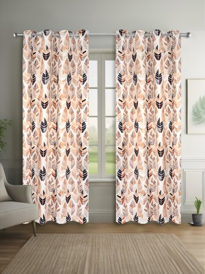Vendola 213 cm (7 ft) Polyester Blackout Door Curtain (Pack Of 2)(Printed, Quill-1)