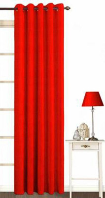 India Furnish 274 cm (9 ft) Long Door Polyester Room Darkening Curtain Single Curtain(Red, Plain, Solid)