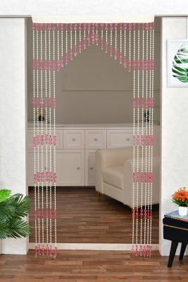 Major Homes 213.36 cm (7 ft) PVC Transparent Door Curtain Single Curtain(Self Design, Pink)