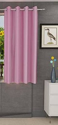 Swizier 152 cm (5 ft) Polyester Room Darkening Window Curtain Single Curtain(Solid, Premium Heavy Long-Crush Fabric Plain Eyelet 4x5 Feet Baby Pink Window Curtain)