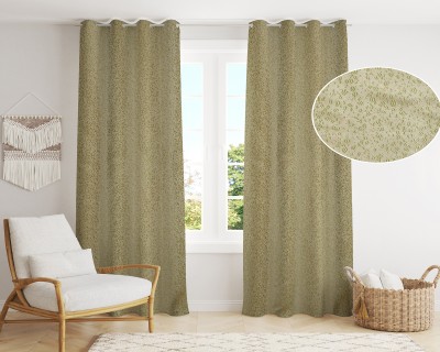 Elegance 152 cm (5 ft) Polyester Blackout Window Curtain (Pack Of 2)(Floral, Raindrop Sea Green)