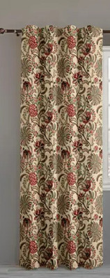 KANHA HOME DECOR 154 cm (5 ft) Window Polyester Room Darkening Curtain Single Curtain(Green, Floral)