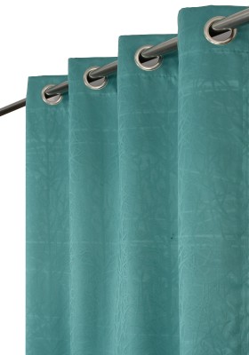 FABDRAPE 243.84 cm (8 ft) Polyester Blackout Shower Curtain (Pack Of 2)(Self Design, Aqua)