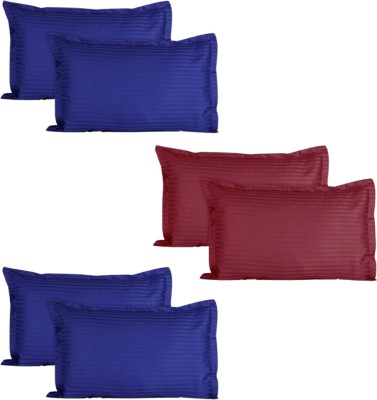 MSKtrend Cotton Pillows Cover(Pack of 6, 43 cm*69 cm, Blue, Maroon)