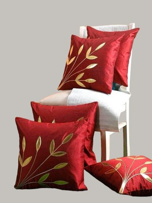 Zikrak Dupion Silk Cushions & Pillows Cover(Pack of 5, 40 cm*40 cm, Multicolor)