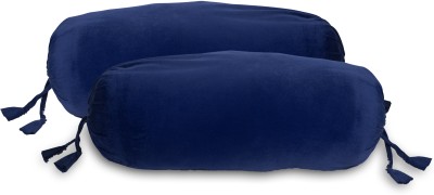 Dulhan Enterprises Velvet Bolsters Cover(Pack of 2, 81 cm*40 cm, Dark Blue)