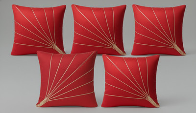Vornexa Velvet Cushions Cover(40 cm*40 cm, Pack of 5, Red)
