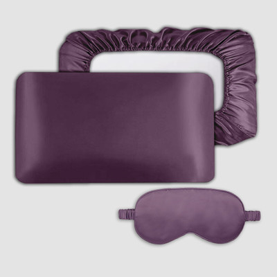 Avirons Silk Pillows Cover(46 cm*72 cm, Pack of 2, Purple)
