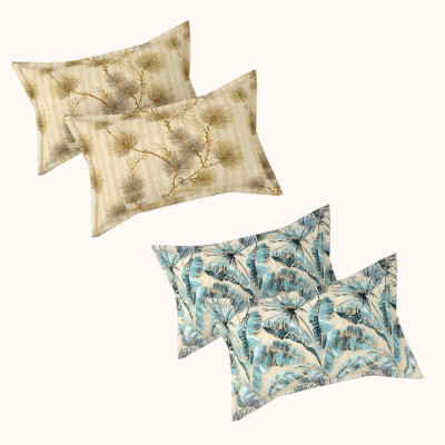 Ralish Cotton Pillows Cover(Pack of 4, 46 cm*71 cm, Peach, Ivory)