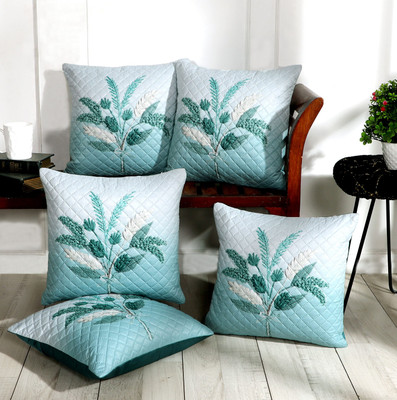 DECORHUT FAB Rexin Cushions Cover(Pack of 5, 40 cm*40 cm, Green)