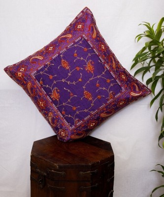 KNITS N KNOT Cotton Cushions & Pillows Cover(40 cm*40 cm, Dark Blue, Purple)