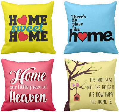 TheYaYaCafe Cotton Cushions Cover(30 cm*30 cm, Pack of 4, Yellow)