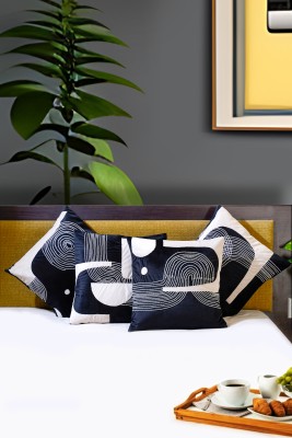 Mid July Velvet Cushions & Pillows Cover(Pack of 4, 41 cm*41 cm, Black)