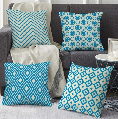 Indigifts Canvas Cushions Cover(Pack of 4, 45 cm*45 cm, Light Blue)