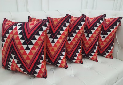 Ramsha Polyester Cushions Cover(Pack of 5, 40 cm*40 cm, Red)