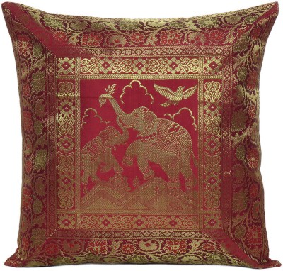 Hawamahal Motifs Cushions & Pillows Cover(Pack of 2, 40 cm*40 cm, Pink)