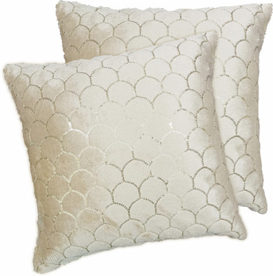 Decorline Velvet Cushions & Pillows Cover(Pack of 2, 40 cm*40 cm, Cream)