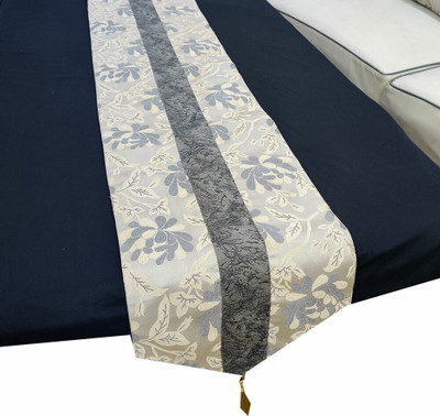 GOOD VIBES White, Silver, Grey 30 cm Table Runner(Jacquard)