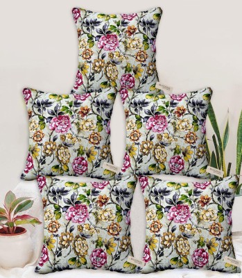Bluegrass Floral Cushions Cover(Pack of 5, 50 cm*50 cm, Green)