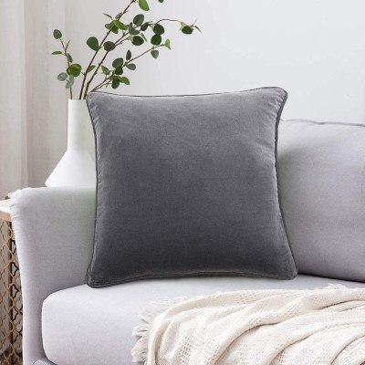 AMITRA Plain Cushions & Pillows Cover(43 cm*43 cm, Grey)