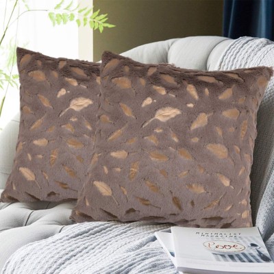 TANLOOMS Fur Cushions Cover(Pack of 5, 40 cm*40 cm, Brown, Gold)