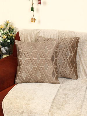 DECOLOGY Velvet Cushions Cover(40 cm*40 cm, Pack of 2, Brown)
