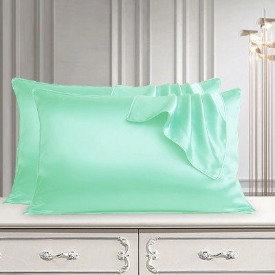 Espresso Satin Pillows Cover(Pack of 2, 45.72 cm*71.12 cm, Light Green)