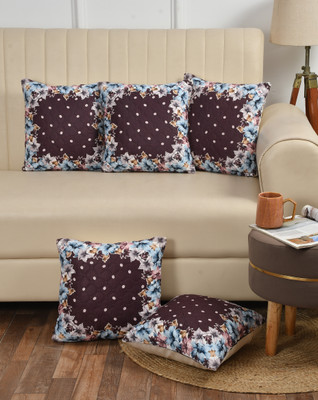 ZUKIODECOR Velvet Cushions Cover(40 cm*40 cm, Pack of 5, Maroon)